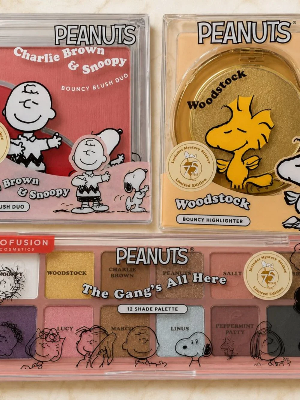 Profusion + Peanuts Shadow, Blush & Highlighter